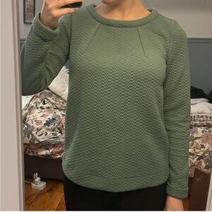 Boden Green Boxy Ribbed Sweatshirt